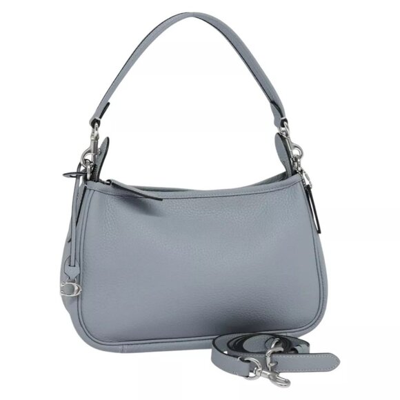 Coach Hand Bag Leather 2way Light Blue Auth yk17278